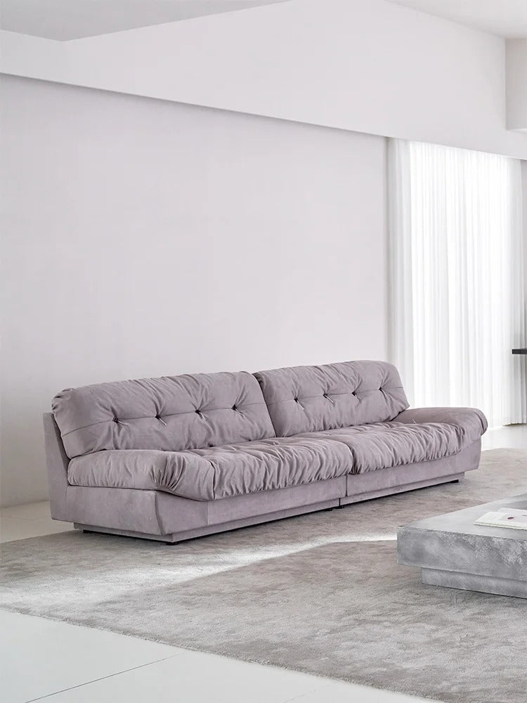 Modern tufted leather sofa