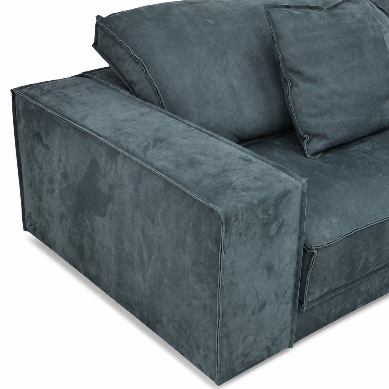 Grey deep-seat modular sofa