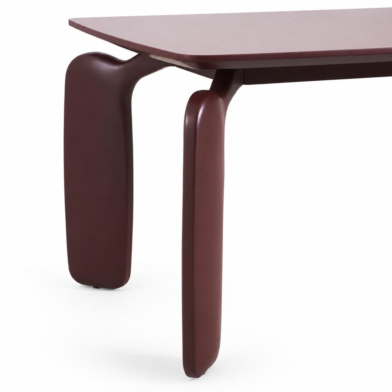 baked lacquer dining table close up